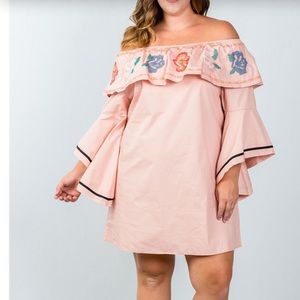 Dresses - Plus Size Flounce Off the Shoulder Dress Dresses - Plus Size Flounce Off the Shoulder Dress